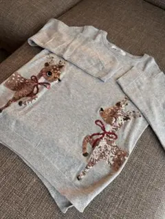 ◎Xmasパーティにもお勧め◎【H&M】中古　トナカイ刺繍セーター