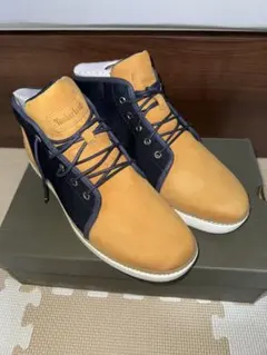Timberland ハイカットスニーカー ベージュ/ネイビー 28cm