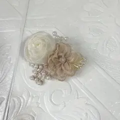 339 ハンドメイド コサージュ パール ビーズ　卒業式　入学式　フォーマル