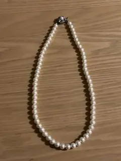 真珠 二重巻きネックレス シルバー留め具