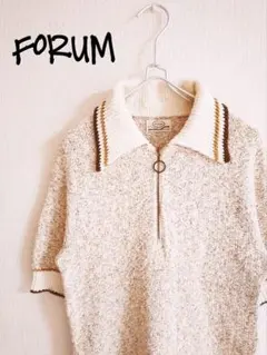 D221566 FORUM TALONハーフジップ ニットポロシャツのサムネイル