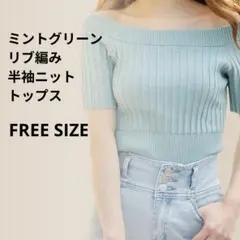 半袖ニットトップス FREE SIZE