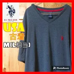 USA古着 U.S. POLO ASSN Tシャツ 刺繍 グレー M(L 相当)