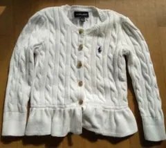 RALPH LAUREN ホワイト カーディガン 100 3T