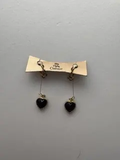 3/1 SALE開催中！イヤリング ハート ブラック ゴールド