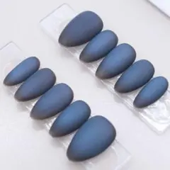 【49】ネイルチップSサイズ ネイビー 青　ワンカラーシンプル マットマグネット