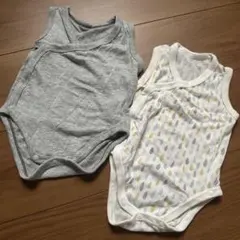 【美品】UNIQLO ユニクロベビー ボディースーツ肌着 2点セット 60