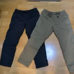 ユニクロ　暖パン　ネイビー・カーキ ワークパンツ　２本　ヒートテック