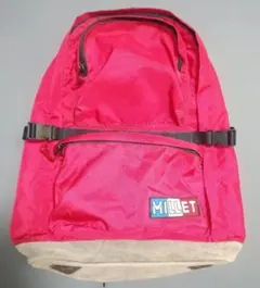 90s MILLET フランス　ボトムレザー　リュック　バックパック ピンクのサムネイル