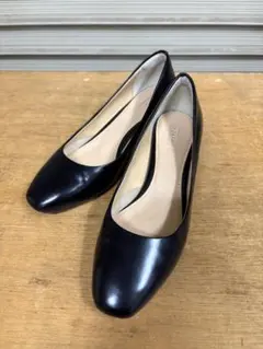 【美品】PIC&PAY 本革パンプス 23.5cm 3E 太ヒール 5cm 黒のサムネイル