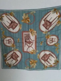 LANVIN椅子と花のデザイン ハンカチ