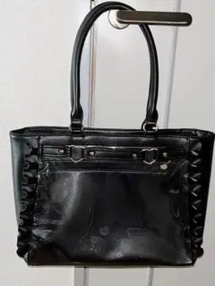 ザッカマート 痛バ A4 ハートバックルフェイクレザーフリルトートバッグ