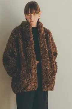 CLANE curl fur short coat