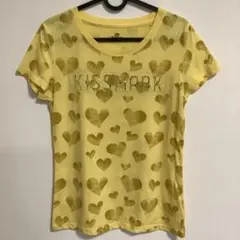 KISSMARK ハート柄 半袖Tシャツ イエロー Lサイズのサムネイル