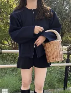 GRLダブルジップポケットニットカーディガン[kz471]