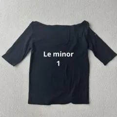 Le minor ルミノア ボートネック五分袖Tシャツ ブラック 1