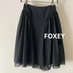フォクシー＊シアー感 チューリップフレアスカート 8.6万＊ブラック