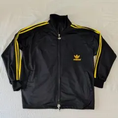 adidas ブラック×イエロー ジャージ ロゴ刺繍 Y2K