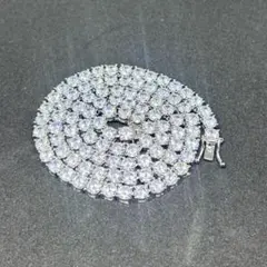 フルアイス AAAcz テニスネックレス 5mm 50cm 18KGP シルバー