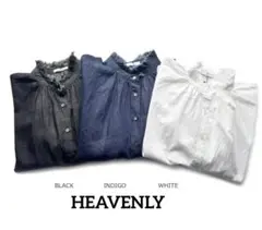 未使用　HEAVENLY 4.5oz コットン リネン デニムフリル シャツのサムネイル