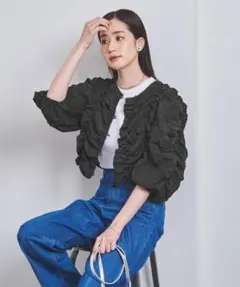 美品☆ユナイテッドアローズ UWCC シャーリング オフショルダー 