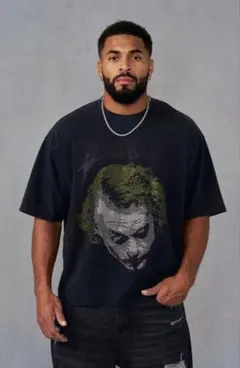 ニューエラ 半袖 コットン Tシャツ BATMAN ジョーカー ブラック L