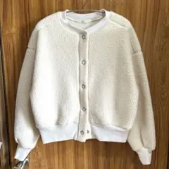 chocol raffine robe ボアジャケット アイボリー　羽織り　F