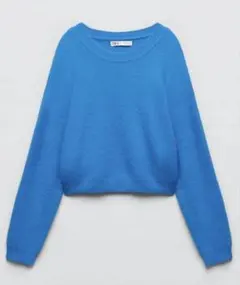 ZARA ソフトタッチ　ニットクロップドセーター
