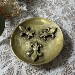 フランス アンティークヴィンテージ 真鍮製フルール・ド・リス プレート