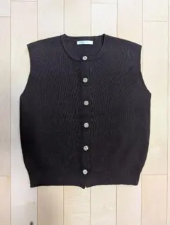 Rose Farm ダークブラウン ニットベスト M