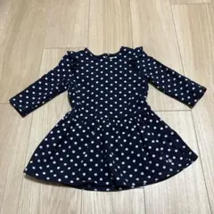 ★週末値下げ！美品！PETIT BATEAU ドットプリント長袖ワンピース