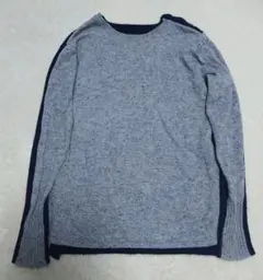 Rejoove9号グレーとネイビーのニットセーター