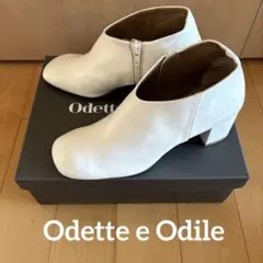 Odette e odile アンクル丈ショートブーツ ホワイト　22.5センチ