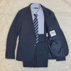 ZARA ネイビー セットアップスーツ 背抜き EUR46 ウォッシャブル 美品