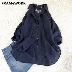 Frank&Eileenフランクアンドアイリーン スキッパーシャツ ネイビー