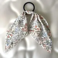 花柄 リボン ヘアゴム
