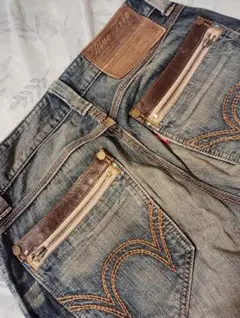 送料込み★EDWINブルートリップ503お洒落なダメ－ジデニムsize30X32
