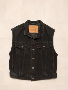 希少90sリーバイス ブラック デニムベスト70595-4159 M USA製