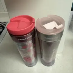 STARBUCKS 花柄タンブラー 2個セット