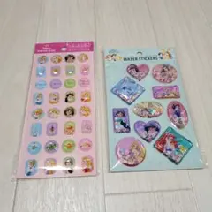 新品◇セリア ディズニープリンセス ウォーターシール ストーンシール ２種セット