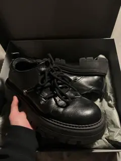 Zara black leather platform shoes