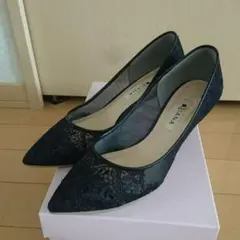 DIANA 刺繍チュール レースパンプス