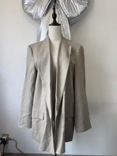 ZARA ザラ ベージュ テーラードジャケット オーバーサイズ