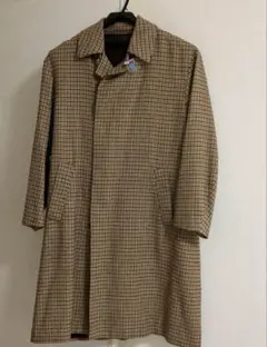 インヘリットのチェック柄ステンカラーロングコート