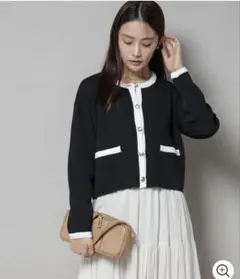 NANO universe 洗濯機洗可配色ジャケットカーディガン