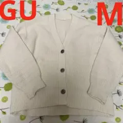GU カーディガン Mサイズ パフスリーブ ジーユー オフホワイト