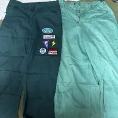 メンズ パンツ 2点セット ワッペン付き