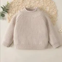 ニット　ベージュ　80