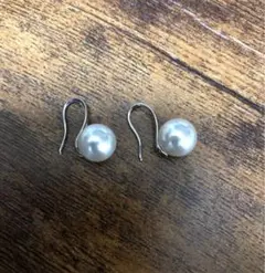 一粒　パール　シンプル　ピアス