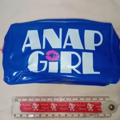 ANAP GIRL ポーチ ブルー ピンクファスナーのサムネイル